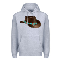 Heather Grey cowboy cap Premium Hoodie - BarkalooDesign