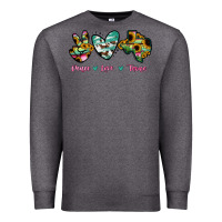 Charcoal Heather Peace Love Texas Premium Sweatshirt - RanaPortraitStore