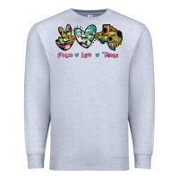 Heather Grey Peace Love Texas Premium Sweatshirt - RanaPortraitStore