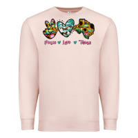Pale Pink Peace Love Texas Premium Sweatshirt - RanaPortraitStore