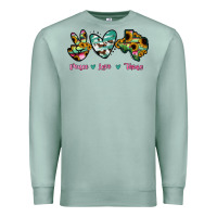Seafoam Peace Love Texas Premium Sweatshirt - RanaPortraitStore