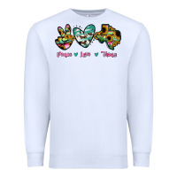 White Peace Love Texas Premium Sweatshirt - RanaPortraitStore