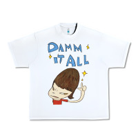 White Damm It All Urban Heavy Tee - artisFamous