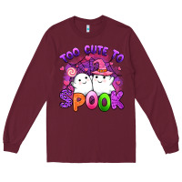 Burgundy too cute spook Long Sleeve Tee - Artiststas