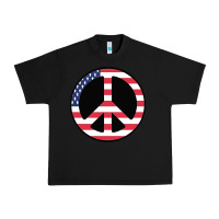 Black United states peace symbol Urban Heavy Tee - artisFamous