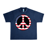Navy United states peace symbol Urban Heavy Tee - artisFamous