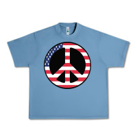 Pebble Blue United states peace symbol Urban Heavy Tee - artisFamous