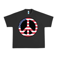 Pigment Black United states peace symbol Urban Heavy Tee - artisFamous
