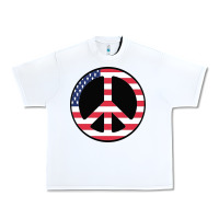 White United states peace symbol Urban Heavy Tee - artisFamous