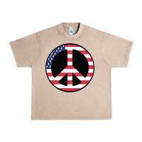 French Oak United states peace symbol Urban Heavy Tee - artisFamous
