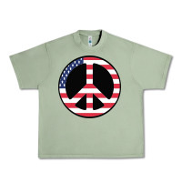 Oil Green United states peace symbol Urban Heavy Tee - artisFamous