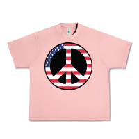 Salmon United states peace symbol Urban Heavy Tee - artisFamous