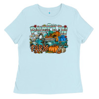 Baby Blue pumpkin farm Ladies Tee - SublimationCraftShop