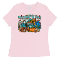 Bubblegum Pink pumpkin farm Ladies Tee - SublimationCraftShop