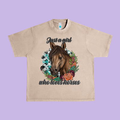 Just A Girl Who Loves Horses Urban Heavy Tee Designed By Artisfamous