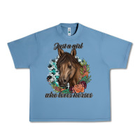 Pebble Blue Just A Girl Who Loves Horses Urban Heavy Tee - artisFamous