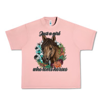 Salmon Just A Girl Who Loves Horses Urban Heavy Tee - artisFamous