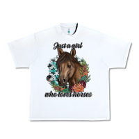 White Just A Girl Who Loves Horses Urban Heavy Tee - artisFamous