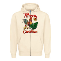 Sandshell merry christmas chickens Zipper Hoodie - RanaPortraitStore
