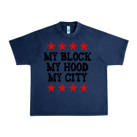 Navy my block my hood my city Urban Heavy Tee - artisFamous