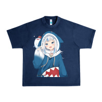 Navy Smile Beautiful Gawr Gura Urban Heavy Tee - artisFamous