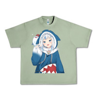 Oil Green Smile Beautiful Gawr Gura Urban Heavy Tee - artisFamous