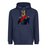 Navy Pet Portraits, Custom Pet Portraits, Renaissance Pet Portraits, Custom Heavyweight Hoodie - RanaPortraitStore