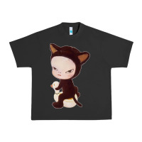 Pigment Black Yoshitomo Nara Cute Cat Urban Heavy Tee - artisFamous