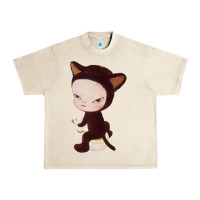 Sandshell Yoshitomo Nara Cute Cat Urban Heavy Tee - artisFamous