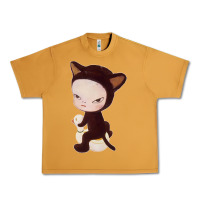 Peanut Butter Yoshitomo Nara Cute Cat Urban Heavy Tee - artisFamous