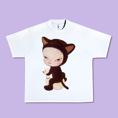 Yoshitomo Nara Cute Cat Urban Heavy Tee Designed By Artisfamous