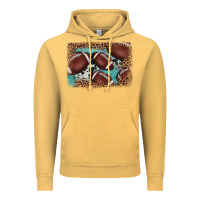 American Football Leopard Cowhide Turquoise  Leather Background Vintage Hoodie | Teevron