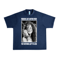 Navy vintage janis arts joplin Urban Heavy Tee - artisFamous