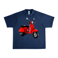Navy classic italian vespa scooter Urban Heavy Tee - artisFamous