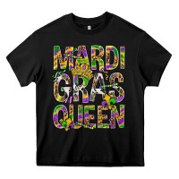 Black Mardi Gras Queen Heavy Core Tee - BundleAndBundleShop