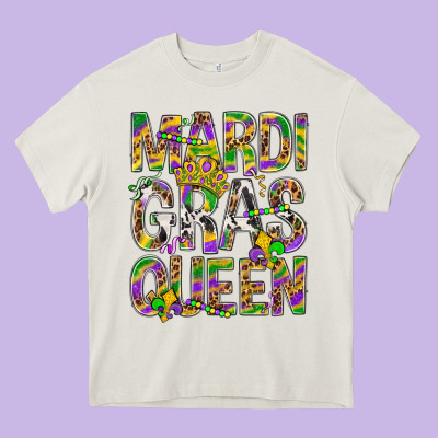 Mardi Gras Queen Heavy Core Tee Designed By Bundleandbundleshop