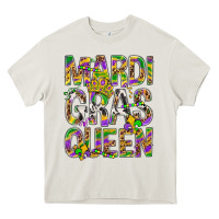 Cream Mardi Gras Queen Heavy Core Tee - BundleAndBundleShop