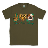 Army Green Peace Love Bulldog Classic Tee - Jasminsmagicworld