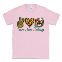 Bubblegum Pink Peace Love Bulldog Classic Tee - Jasminsmagicworld