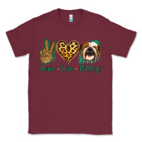 Burgundy Peace Love Bulldog Classic Tee - Jasminsmagicworld