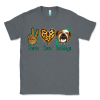 Charcoal Heather Peace Love Bulldog Classic Tee - Jasminsmagicworld