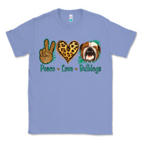 Colony Blue Peace Love Bulldog Classic Tee - Jasminsmagicworld