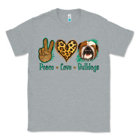 Heather Grey Peace Love Bulldog Classic Tee - Jasminsmagicworld