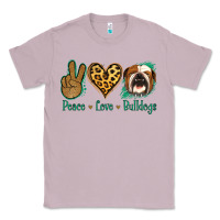 Lilac Peace Love Bulldog Classic Tee - Jasminsmagicworld