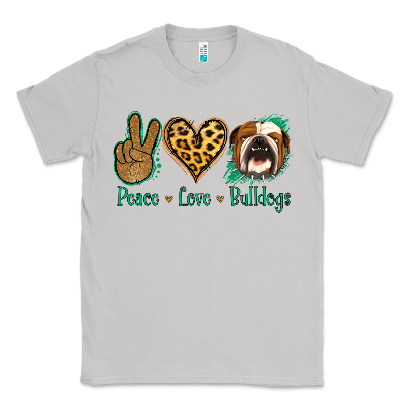 Peace Love Bulldog Classic Tee by Jasminsmagicworld | Teevron