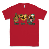 Red Peace Love Bulldog Classic Tee - Jasminsmagicworld