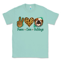 Seafoam Peace Love Bulldog Classic Tee - Jasminsmagicworld