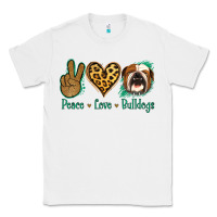 White Peace Love Bulldog Classic Tee - Jasminsmagicworld