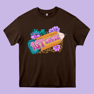 Hello 1st Grade Heavy Core Tee Designed By Ranaportraitstore