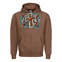 Chestnut football cross aztec leopard background Zipper Hoodie - RanaPortraitStore